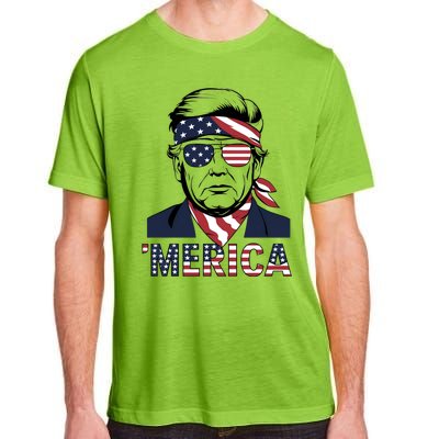 Happy 4th Of July Trump American Flag Fun Merica Trump Gift Adult ChromaSoft Performance T-Shirt