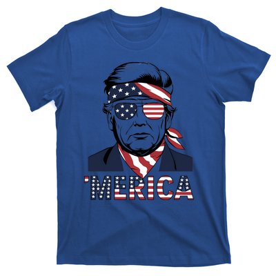 Happy 4th Of July Trump American Flag Fun Merica Trump Gift T-Shirt