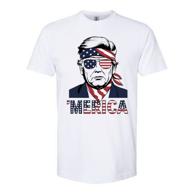 Happy 4th Of July Trump American Flag Fun Merica Trump Gift Softstyle CVC T-Shirt