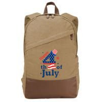 Happy 4th Of July Patriotic American Us Flag Cotton Canvas Backpack