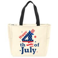 Happy 4th Of July Patriotic American Us Flag Zip Tote Bag