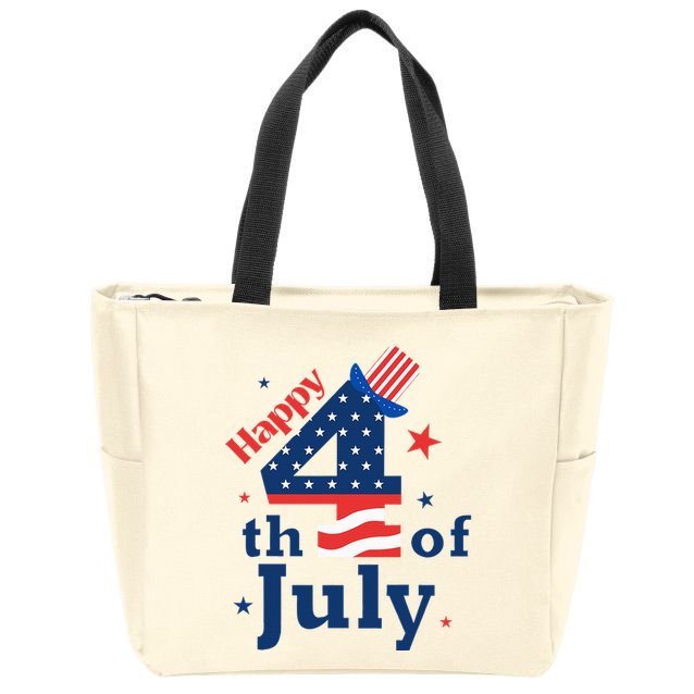Happy 4th Of July Patriotic American Us Flag Zip Tote Bag