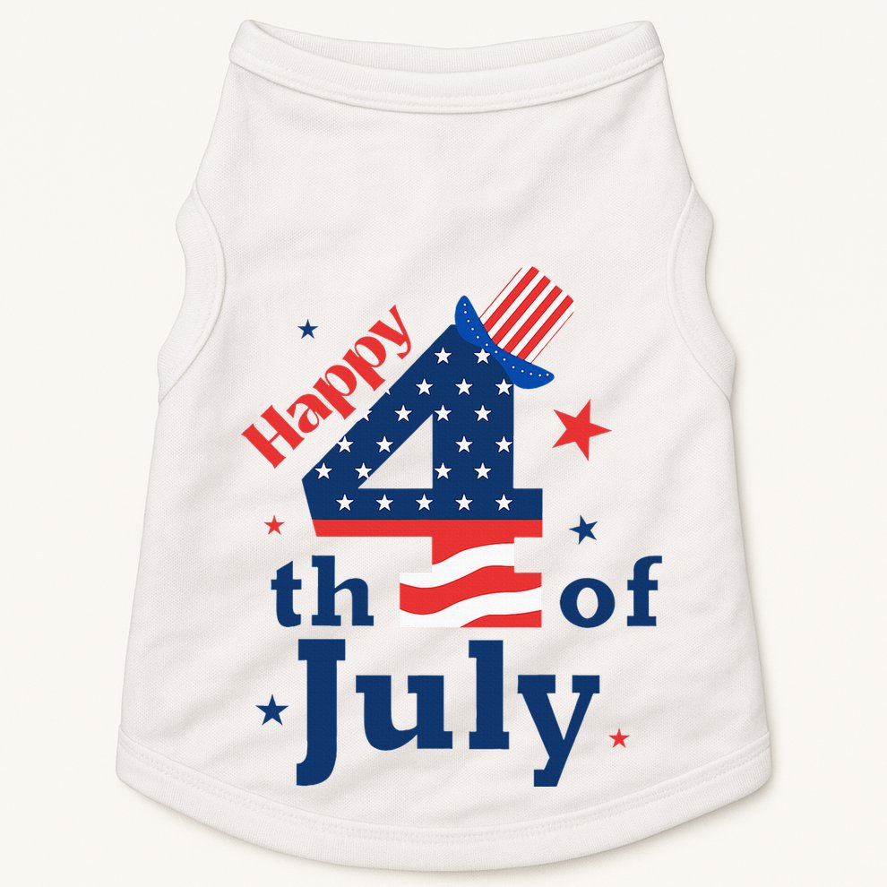 Happy 4th Of July Patriotic American Us Flag Doggie Tank