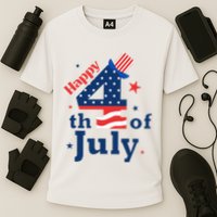 Happy 4th Of July Patriotic American Us Flag Cooling Performance Crew T-Shirt