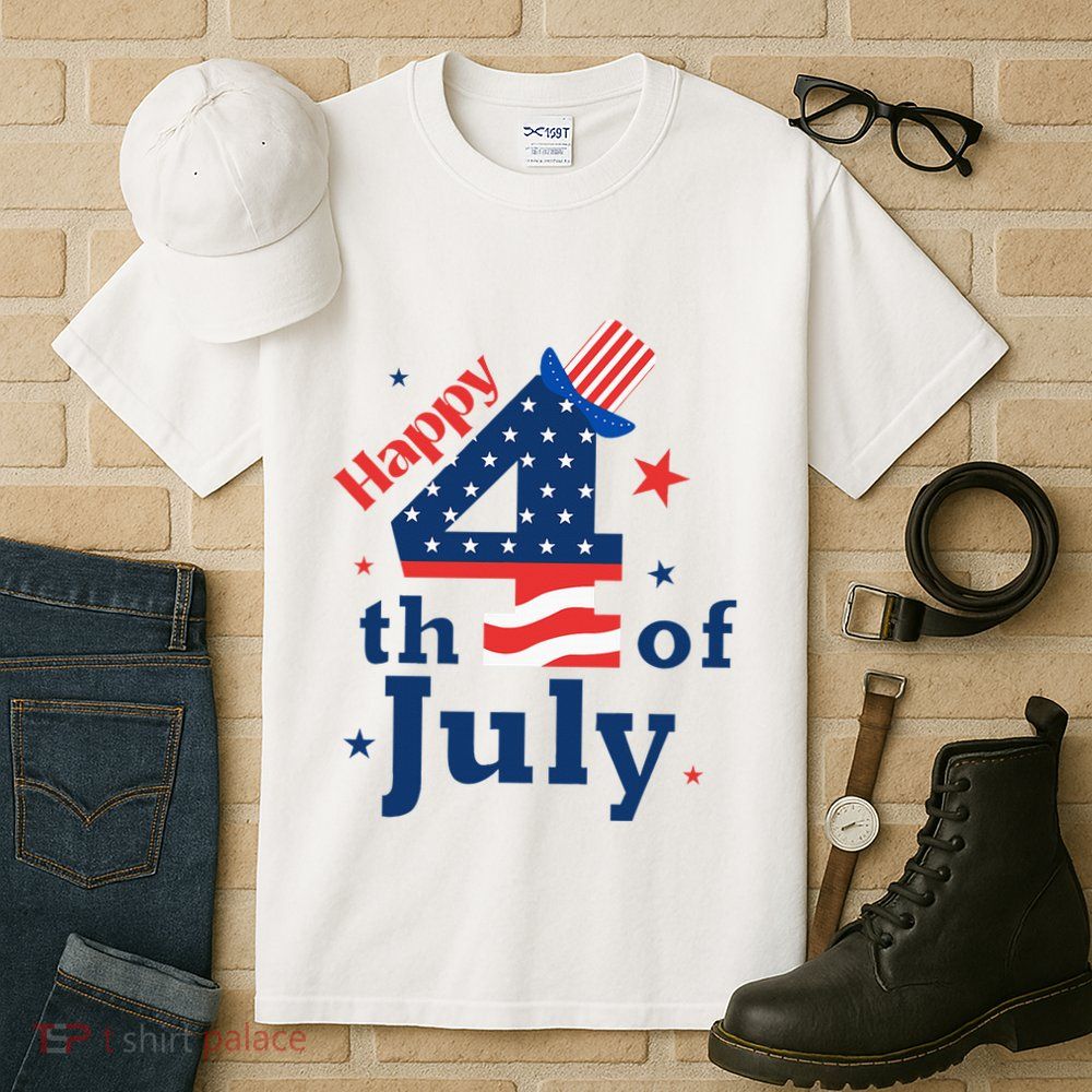 Happy 4th Of July Patriotic American Us Flag Tall T-Shirt