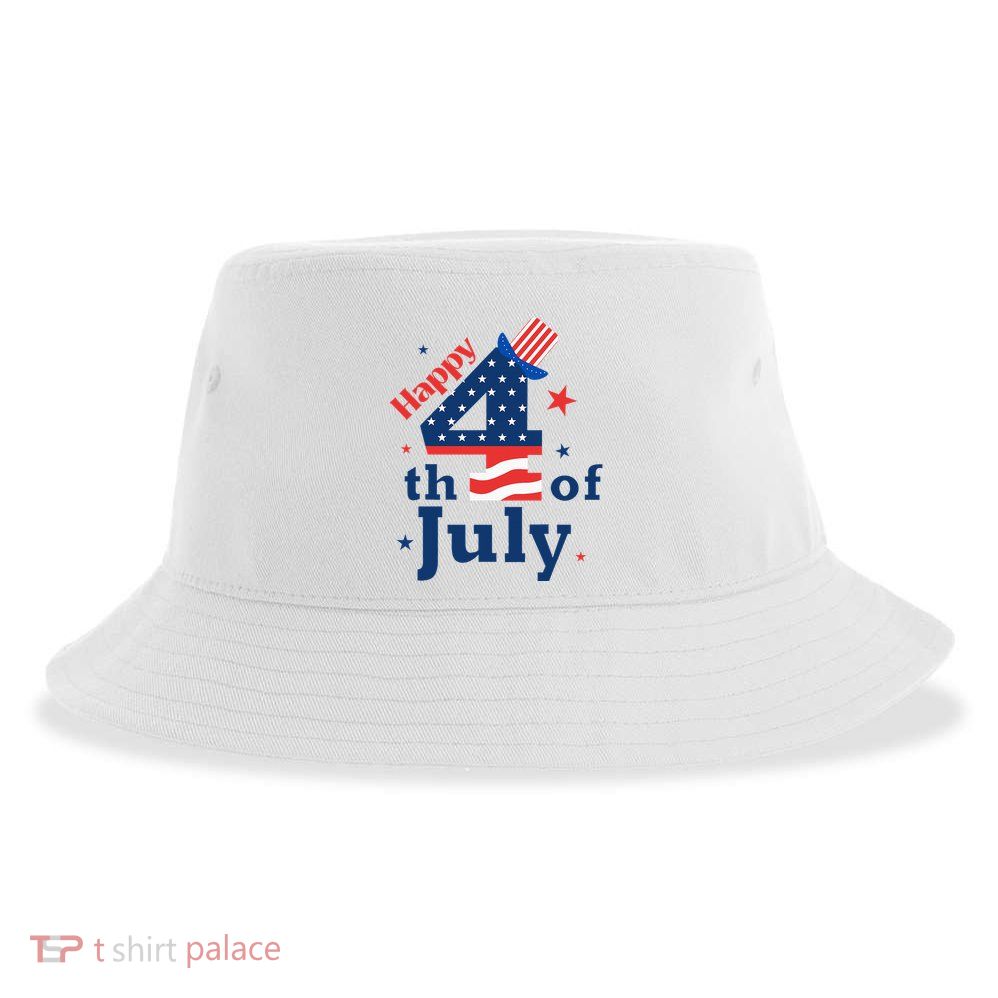 Happy 4th Of July Patriotic American Us Flag Sustainable Bucket Hat
