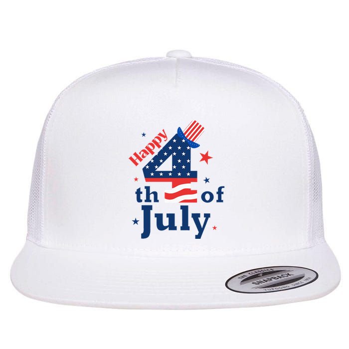 Happy 4th Of July Patriotic American Us Flag Flatbill Hat