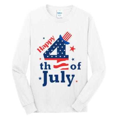 Happy 4th Of July Patriotic American Us Flag Tall Long Sleeve T-Shirt