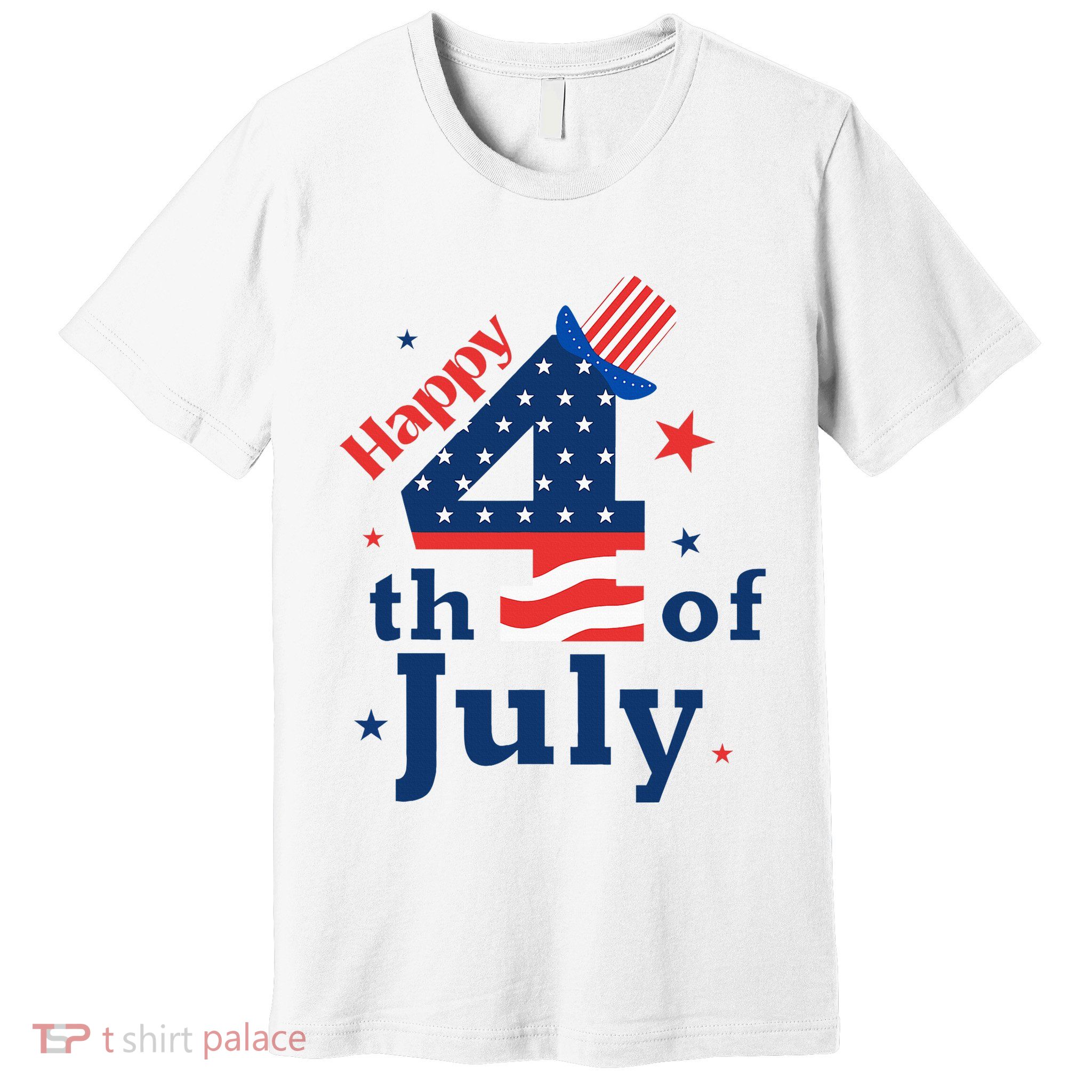 Happy 4th Of July Patriotic American Us Flag Premium T-Shirt