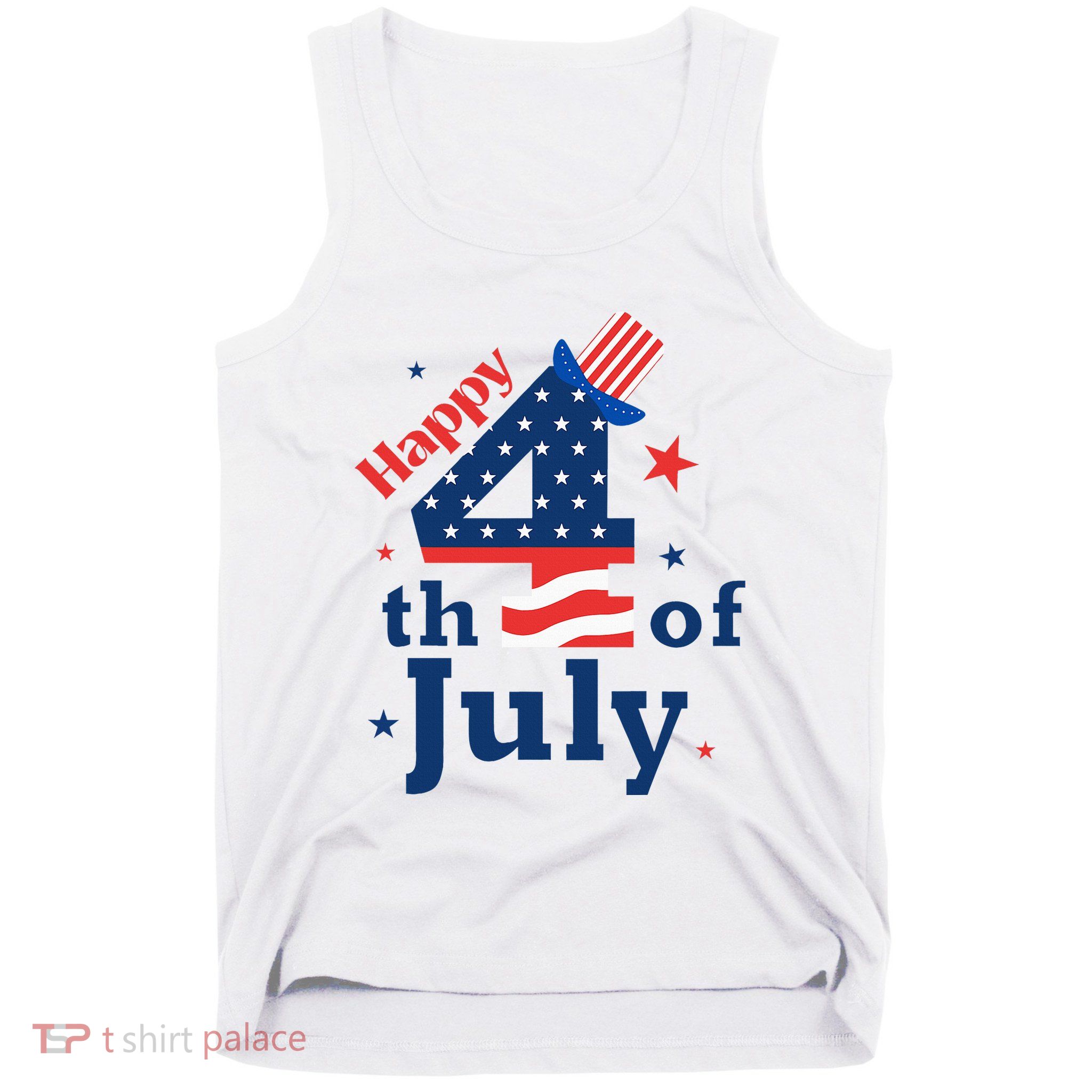 Happy 4th Of July Patriotic American Us Flag Tank Top