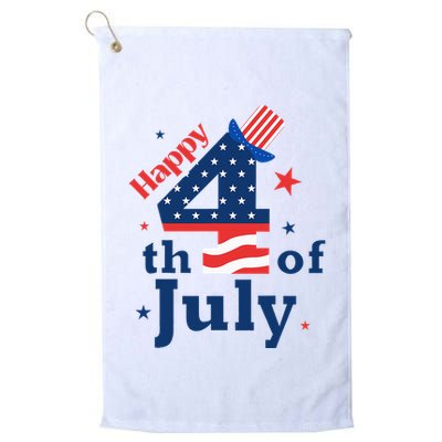 Happy 4th Of July Patriotic American Us Flag Golf Towel