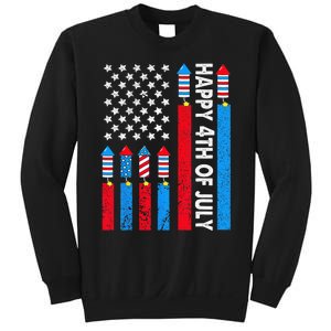 Happy 4th Of July American Flag Fireworks Sweatshirt