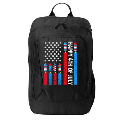 Happy 4th Of July American Flag Fireworks City Backpack