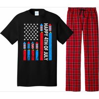 Happy 4th Of July American Flag Fireworks Pajama Set