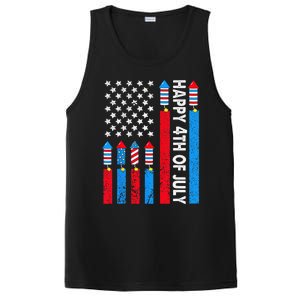 Happy 4th Of July American Flag Fireworks PosiCharge Competitor Tank