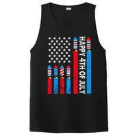 Happy 4th Of July American Flag Fireworks PosiCharge Competitor Tank