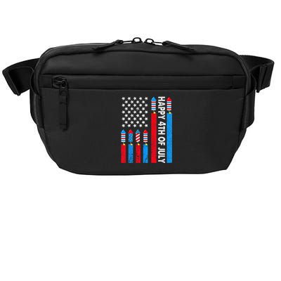 Happy 4th Of July American Flag Fireworks Crossbody Pack