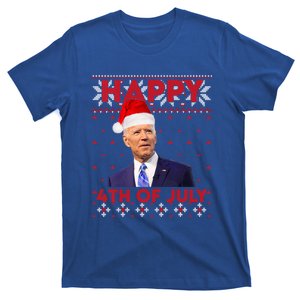 Happy 4th Of July Santa Hat Joe Biden Ugly Christmas Cute Gift T-Shirt