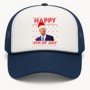 Happy 4th Of July Santa Hat Joe Biden Ugly Christmas Cute Gift Trucker Hat