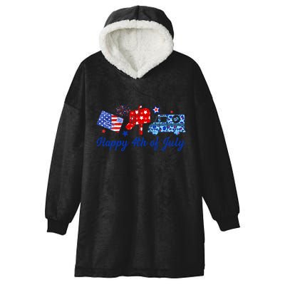 Happy 4th Of July Postal Worker Hooded Wearable Blanket