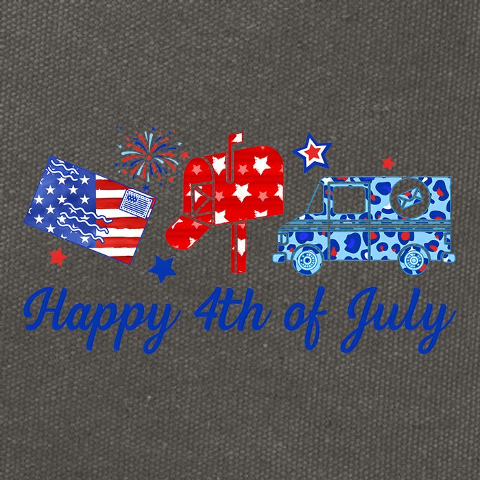 Happy 4th Of July Postal Worker Cotton Canvas Backpack