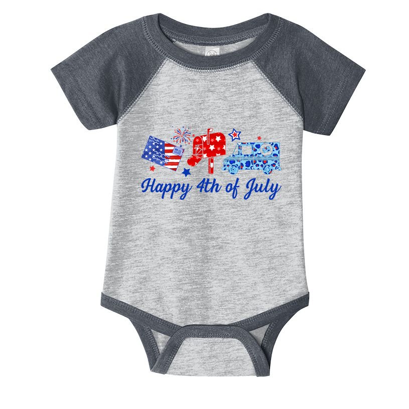 Happy 4th Of July Postal Worker Infant Baby Jersey Bodysuit