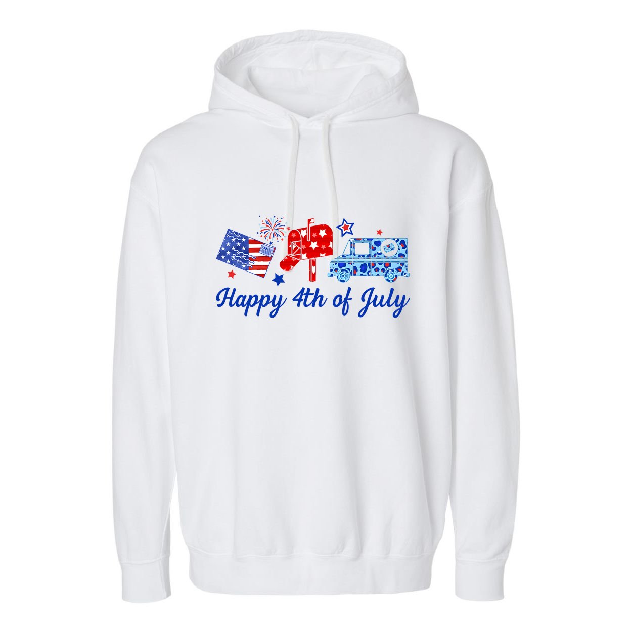 Happy 4th Of July Postal Worker Garment-Dyed Fleece Hoodie