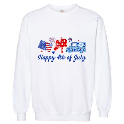 Happy 4th Of July Postal Worker Garment-Dyed Sweatshirt