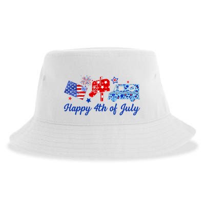 Happy 4th Of July Postal Worker Sustainable Bucket Hat