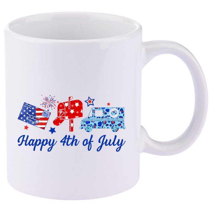 Happy 4th Of July Postal Worker 11oz C Handle Ceramic Mug