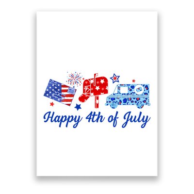 Happy 4th Of July Postal Worker Poster
