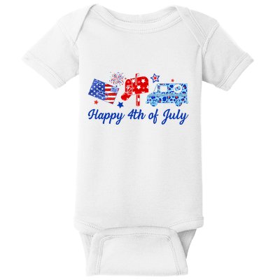 Happy 4th Of July Postal Worker Baby Bodysuit