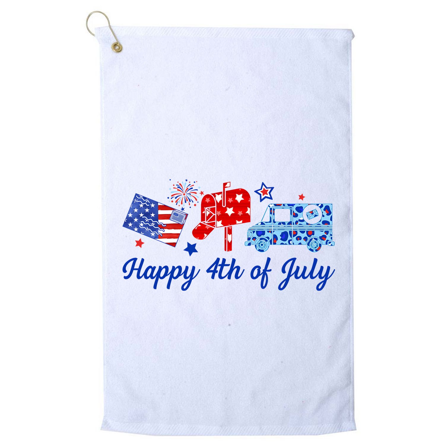 Happy 4th Of July Postal Worker Golf Towel