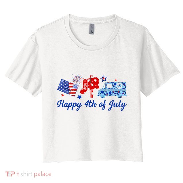 Happy 4th Of July Postal Worker Crop Top