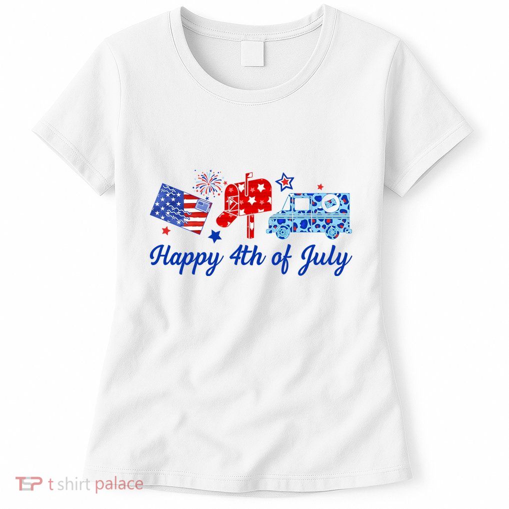 Happy 4th Of July Postal Worker Womens T-Shirt