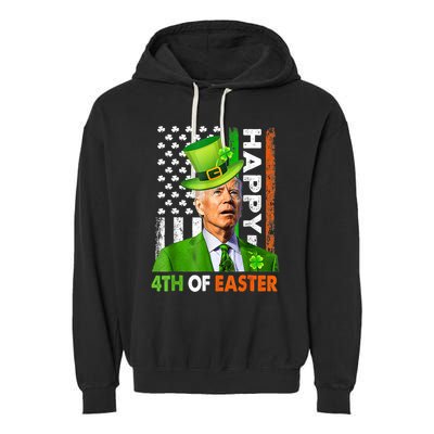 Happy 4th Of Easter Joe Biden St Patricks Day Leprechaun Garment-Dyed Fleece Hoodie
