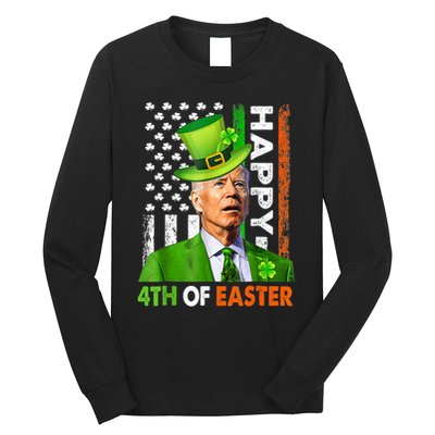 Happy 4th Of Easter Joe Biden St Patricks Day Leprechaun Long Sleeve Shirt