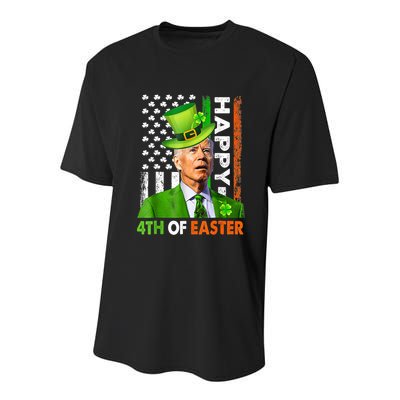 Happy 4th Of Easter Joe Biden St Patricks Day Leprechaun Youth Performance Sprint T-Shirt