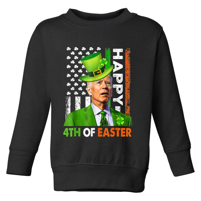 Happy 4th Of Easter Joe Biden St Patricks Day Leprechaun Toddler Sweatshirt