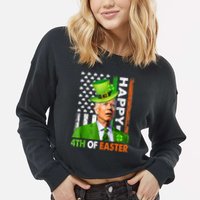 Happy 4th Of Easter Joe Biden St Patricks Day Leprechaun Cropped Pullover Crew