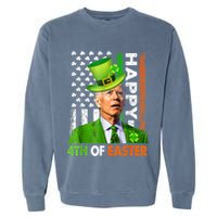 Happy 4th Of Easter Joe Biden St Patricks Day Leprechaun Garment-Dyed Sweatshirt