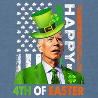 Happy 4th Of Easter Joe Biden St Patricks Day Leprechaun Garment-Dyed Sweatshirt