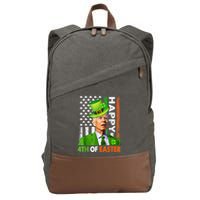 Happy 4th Of Easter Joe Biden St Patricks Day Leprechaun Cotton Canvas Backpack