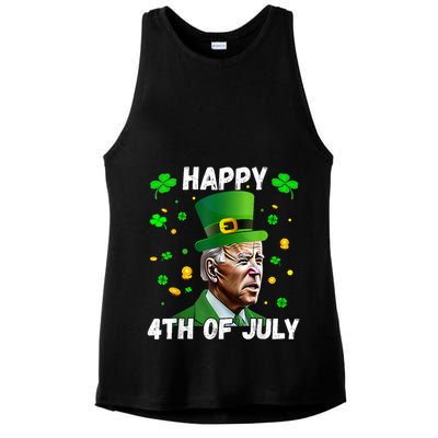 Happy 4th Of July Confused Funny Joe Biden St Patricks Day Ladies PosiCharge Tri-Blend Wicking Tank