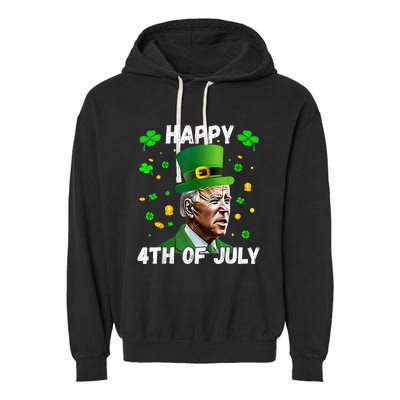 Happy 4th Of July Confused Funny Joe Biden St Patricks Day Garment-Dyed Fleece Hoodie