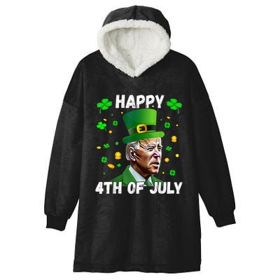 Happy 4th Of July Confused Funny Joe Biden St Patricks Day Hooded Wearable Blanket