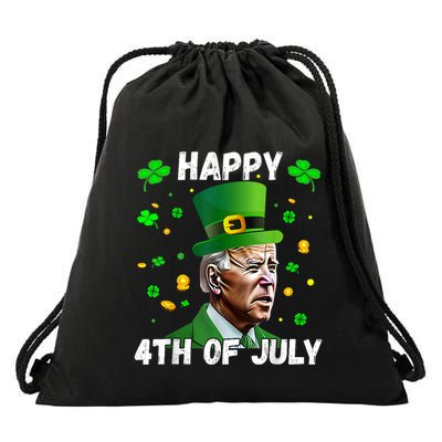Happy 4th Of July Confused Funny Joe Biden St Patricks Day Drawstring Bag