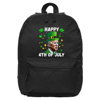 Happy 4th Of July Confused Funny Joe Biden St Patricks Day 16 in Basic Backpack