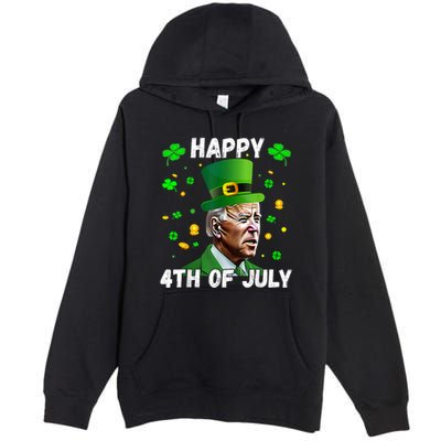 Happy 4th Of July Confused Funny Joe Biden St Patricks Day Premium Pullover Hoodie