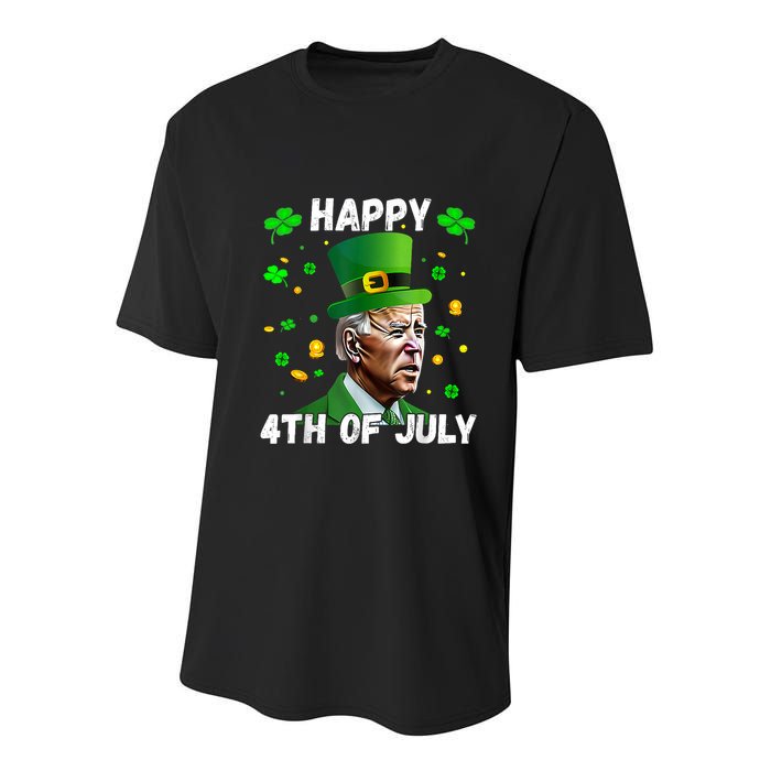 Happy 4th Of July Confused Funny Joe Biden St Patricks Day Youth Performance Sprint T-Shirt